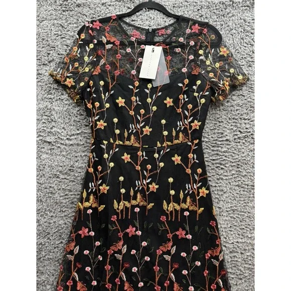 Endless Rose IMMEASURABLE JOY EMBROIDERED MESH MAXI DRESS Black Size Small NWT Endless Rose IMMEASURABLE JOY EMBROIDERED MESH MAXI DRESS Black Size Small NWT